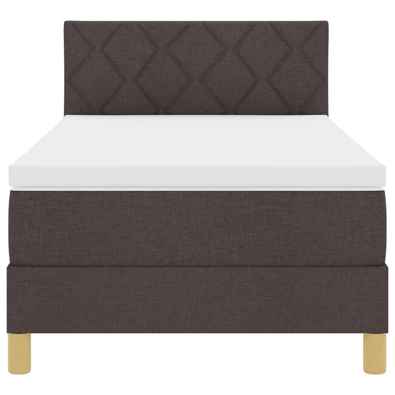 vidaXL Boxspring ágy matraccal sötétbarna 100 x 200 cm szövet
