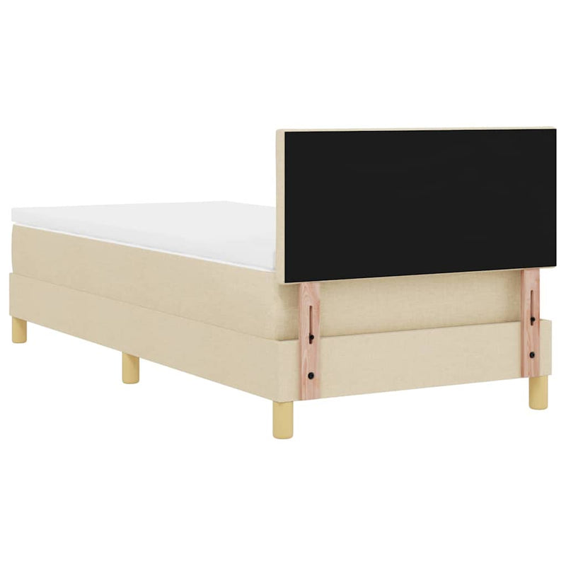 vidaXL Boxspring ágy matraccal matracmal Krém 100 x 200 cm szövet