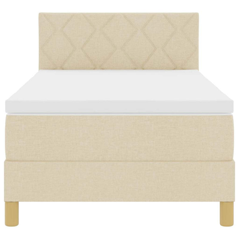vidaXL Boxspring ágy matraccal matracmal Krém 100 x 200 cm szövet