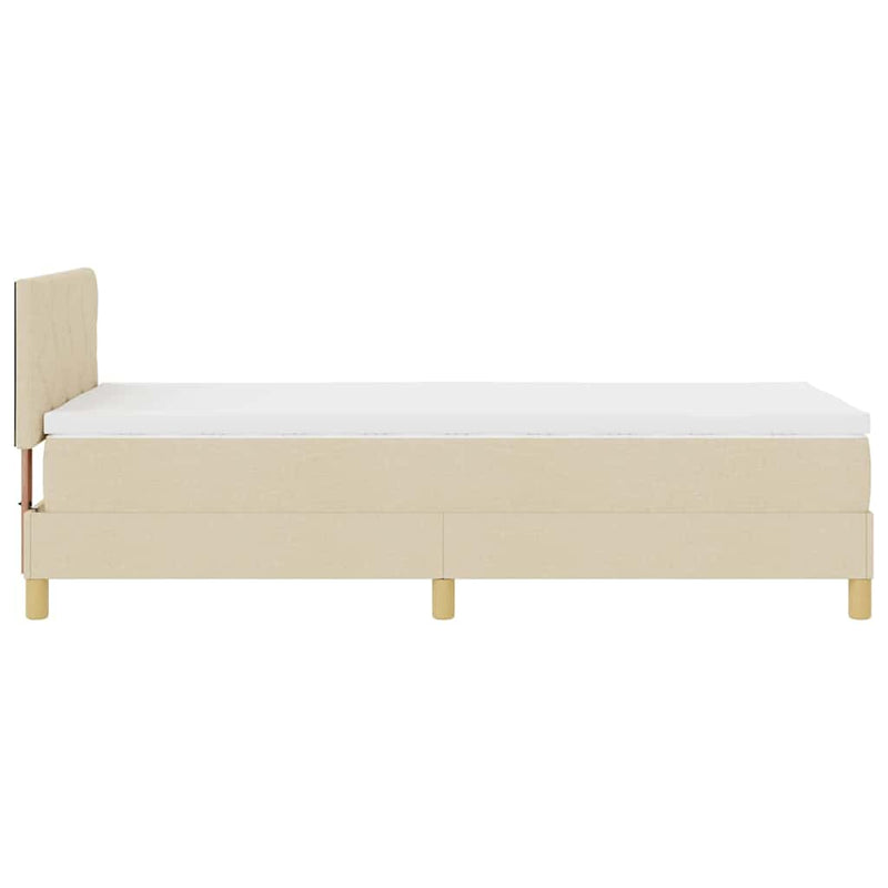 vidaXL Boxspring ágy matraccal matracmal Krém 100 x 200 cm szövet