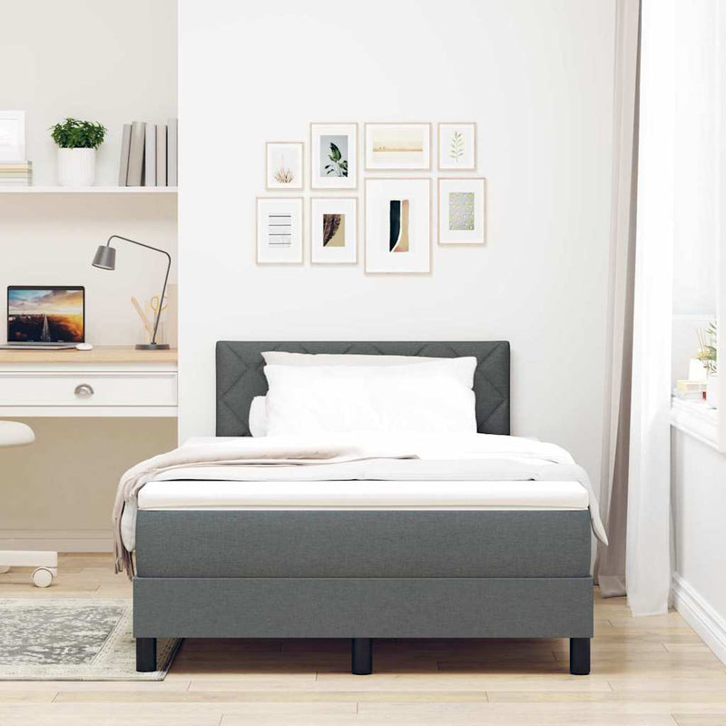 vidaXL Boxspring ágy matraccal Sötétszürke 120 x 190 cm szövet