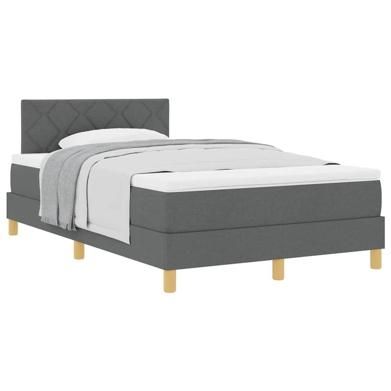 vidaXL Boxspring ágy matraccal Sötétszürke 120 x 190 cm szövet