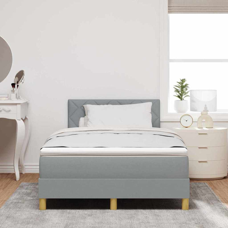 vidaXL Boxspring ágy matraccal Világosszürke 120 x 200 cm szövet