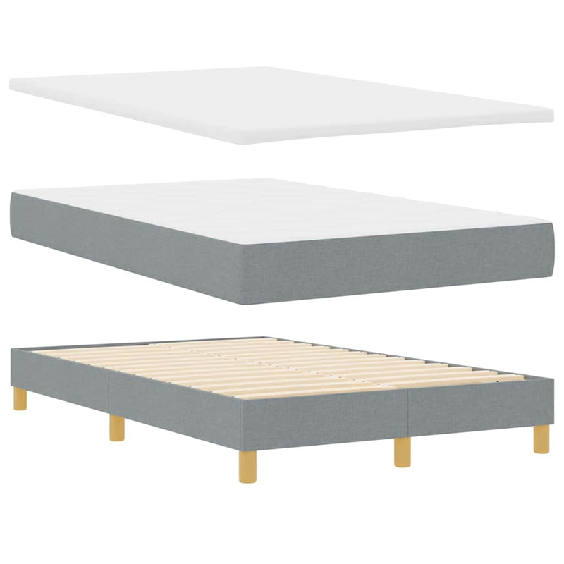 vidaXL Boxspring ágy matraccal Világosszürke 120 x 200 cm szövet