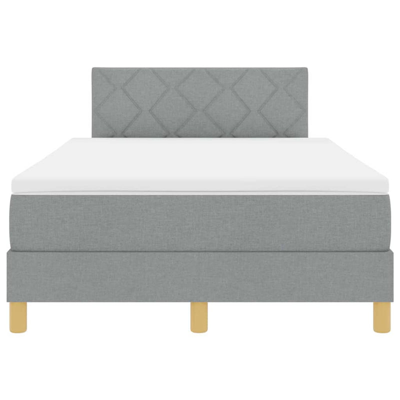 vidaXL Boxspring ágy matraccal Világosszürke 120 x 200 cm szövet
