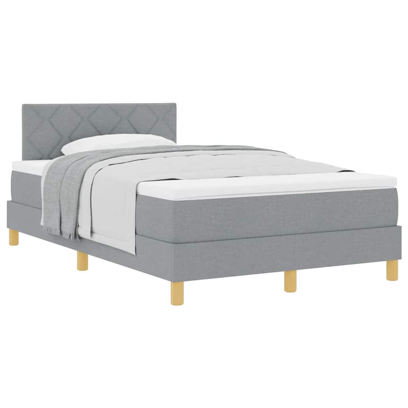 vidaXL Boxspring ágy matraccal Világosszürke 120 x 200 cm szövet