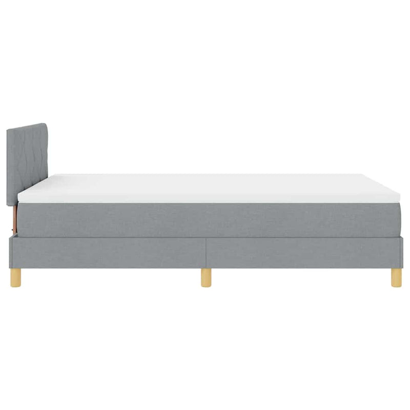 vidaXL Boxspring ágy matraccal Világosszürke 120 x 200 cm szövet