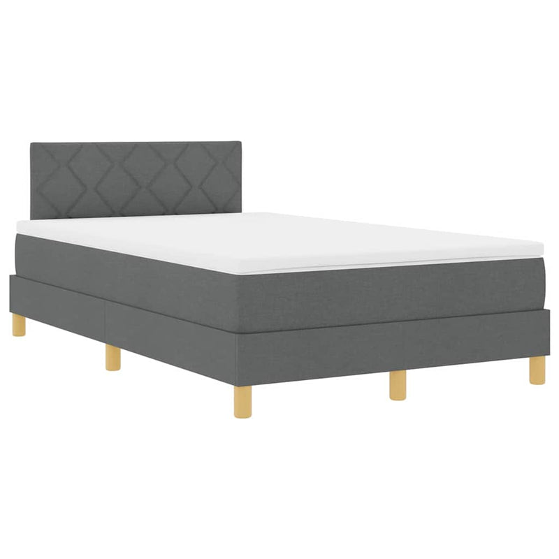 vidaXL Boxspring ágy matraccal Sötétszürke 120 x 200 cm szövet