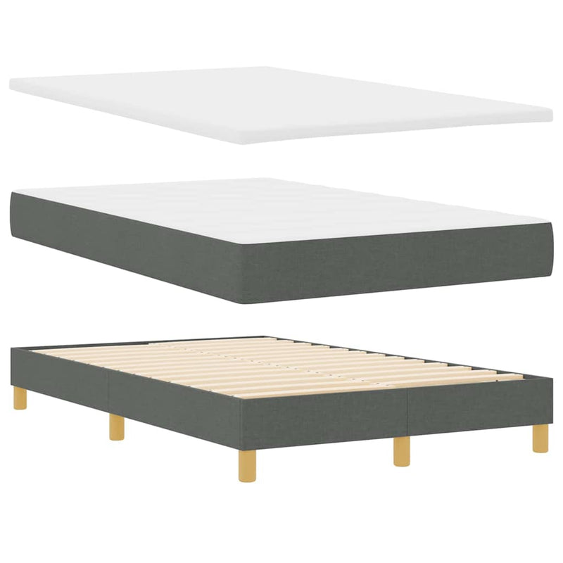 vidaXL Boxspring ágy matraccal Sötétszürke 120 x 200 cm szövet