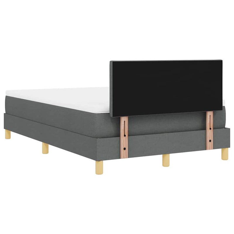 vidaXL Boxspring ágy matraccal Sötétszürke 120 x 200 cm szövet