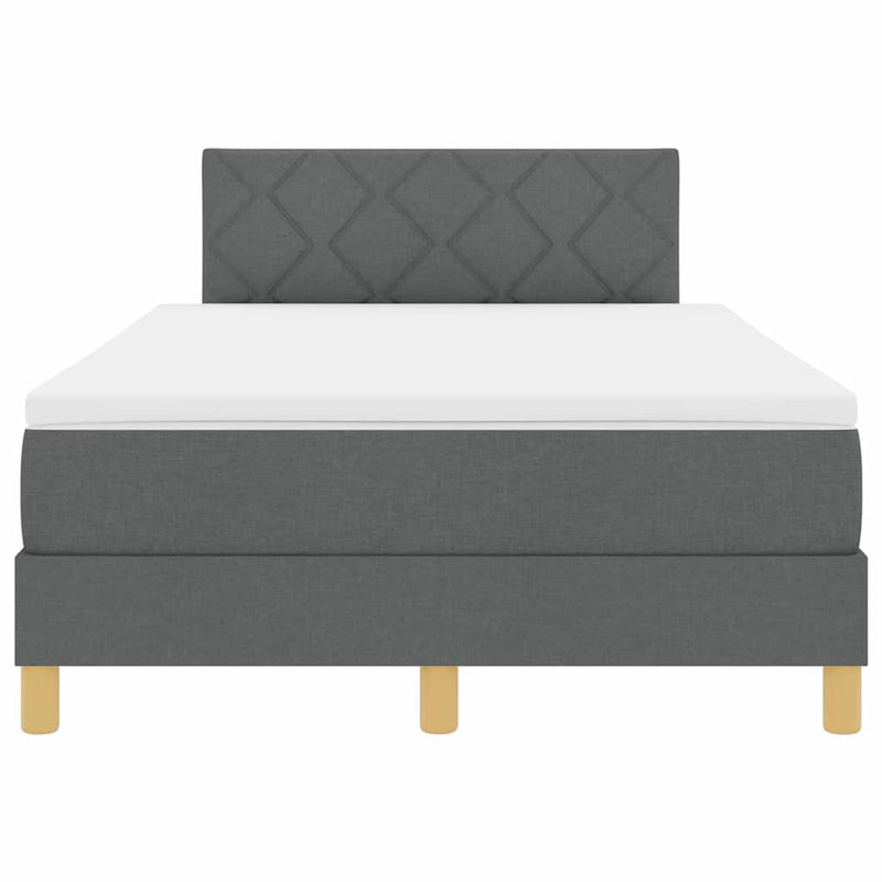 vidaXL Boxspring ágy matraccal Sötétszürke 120 x 200 cm szövet