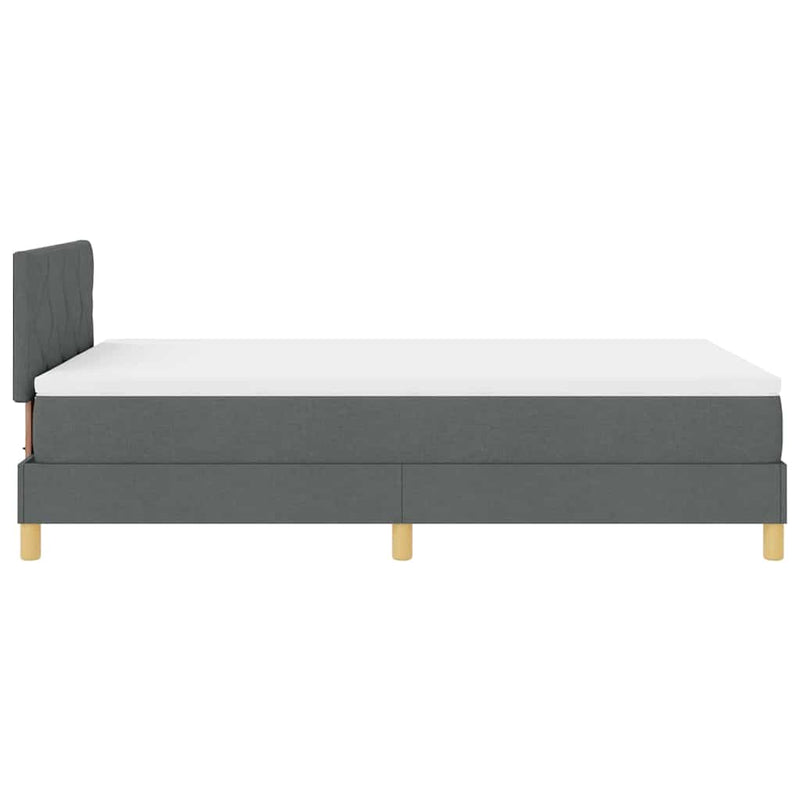vidaXL Boxspring ágy matraccal Sötétszürke 120 x 200 cm szövet