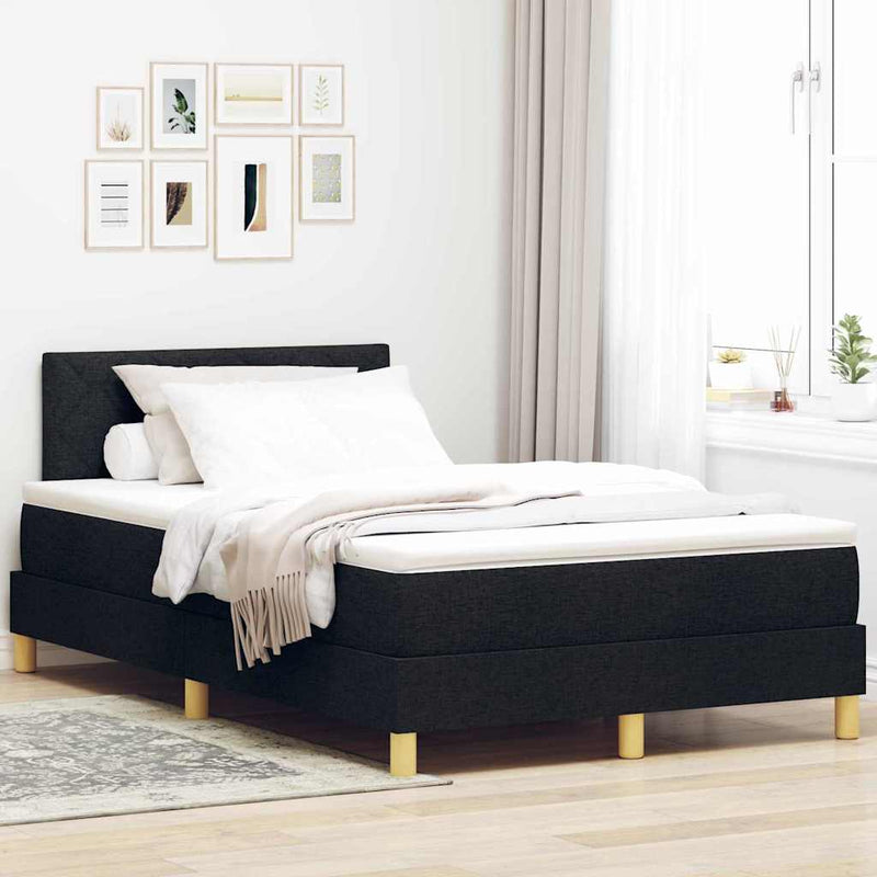 vidaXL Boxspring ágy matraccal matracmal Fekete 120 x 200 cm szövet