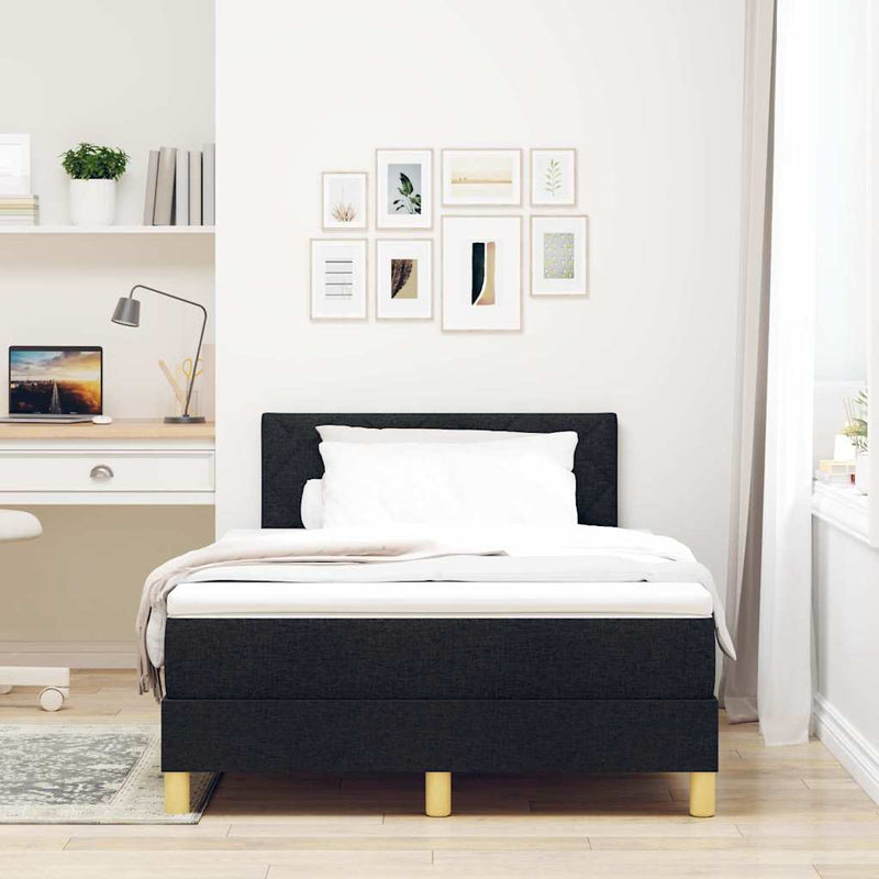 vidaXL Boxspring ágy matraccal matracmal Fekete 120 x 200 cm szövet