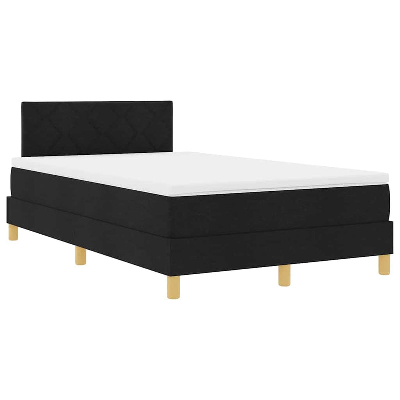 vidaXL Boxspring ágy matraccal matracmal Fekete 120 x 200 cm szövet