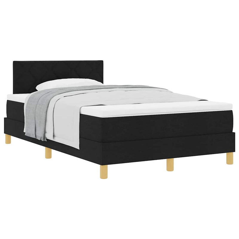 vidaXL Boxspring ágy matraccal matracmal Fekete 120 x 200 cm szövet