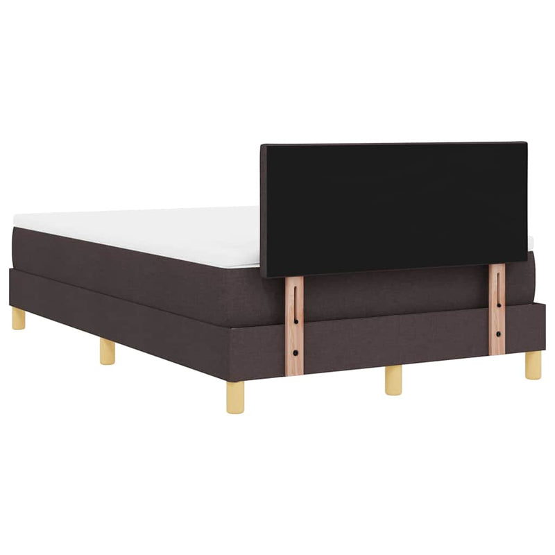 vidaXL Boxspring ágy matraccal sötétbarna 120 x 200 cm szövet