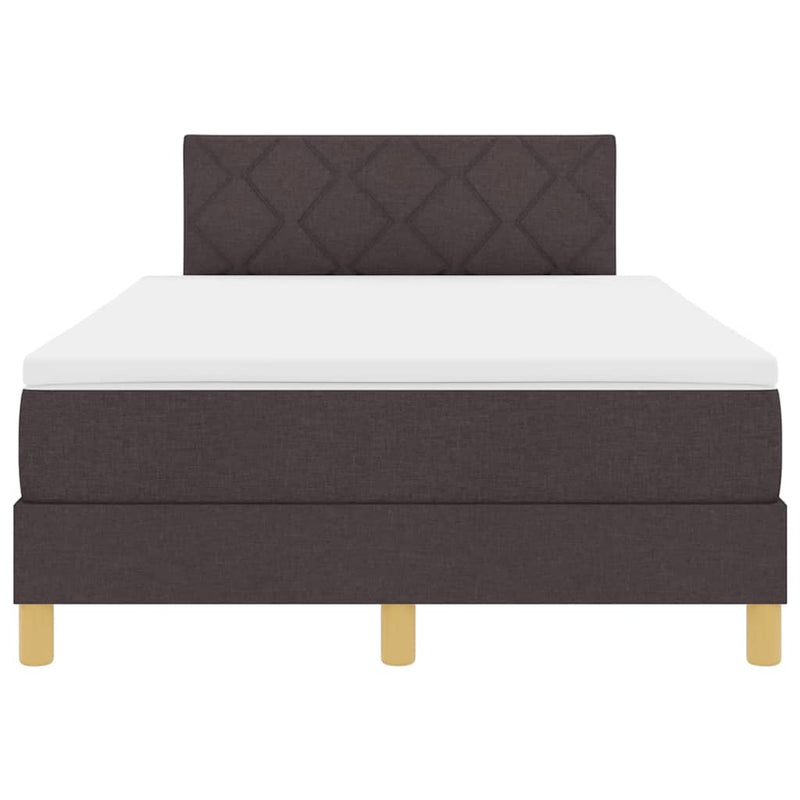 vidaXL Boxspring ágy matraccal sötétbarna 120 x 200 cm szövet