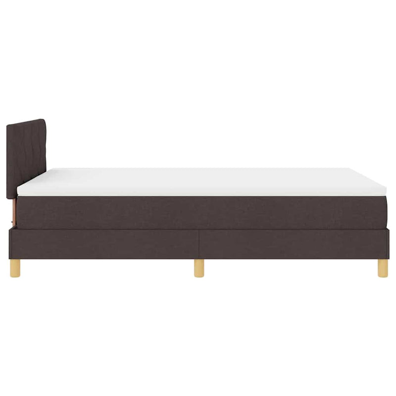 vidaXL Boxspring ágy matraccal sötétbarna 120 x 200 cm szövet