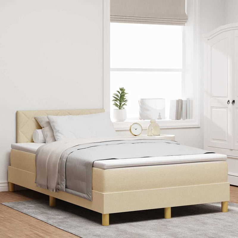 vidaXL Boxspring ágy matraccal matracmal Krém 120 x 200 cm szövet