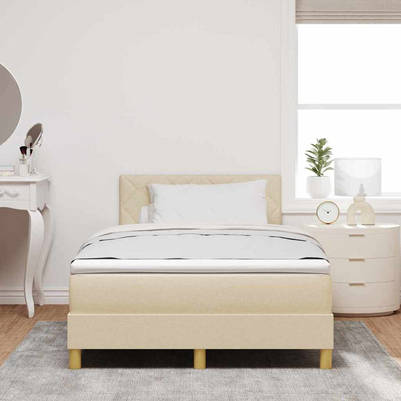 vidaXL Boxspring ágy matraccal matracmal Krém 120 x 200 cm szövet