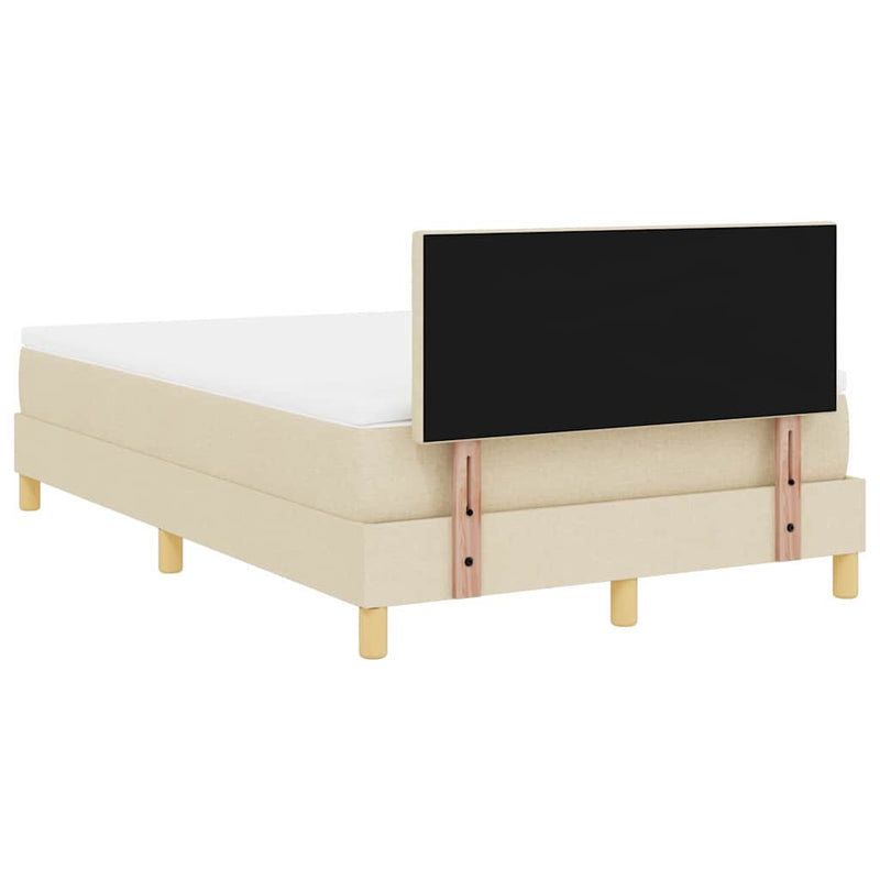 vidaXL Boxspring ágy matraccal matracmal Krém 120 x 200 cm szövet