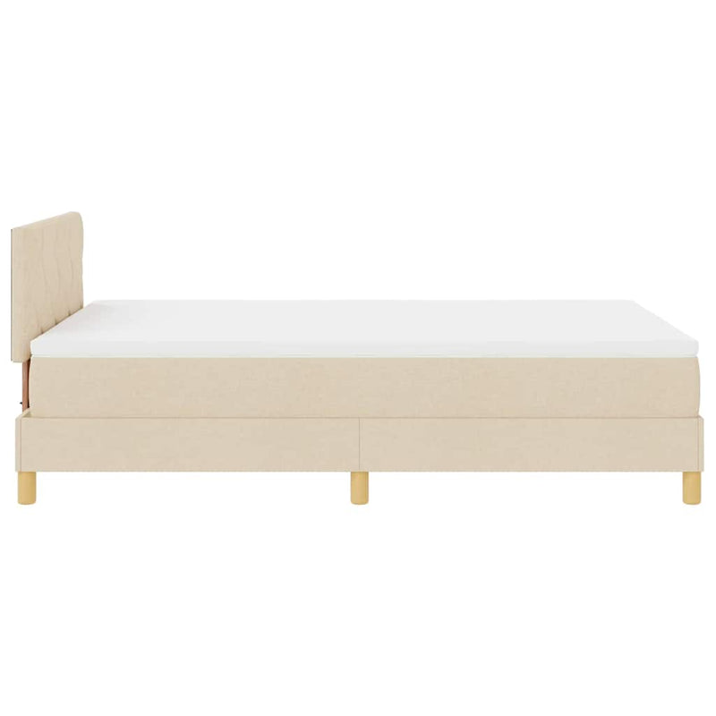 vidaXL Boxspring ágy matraccal matracmal Krém 120 x 200 cm szövet