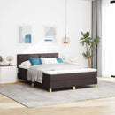 vidaXL Boxrugós ágy párnával Sötét Barna 140 x 190 cm szövet