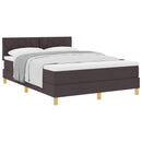 vidaXL Boxrugós ágy párnával Sötét Barna 140 x 190 cm szövet