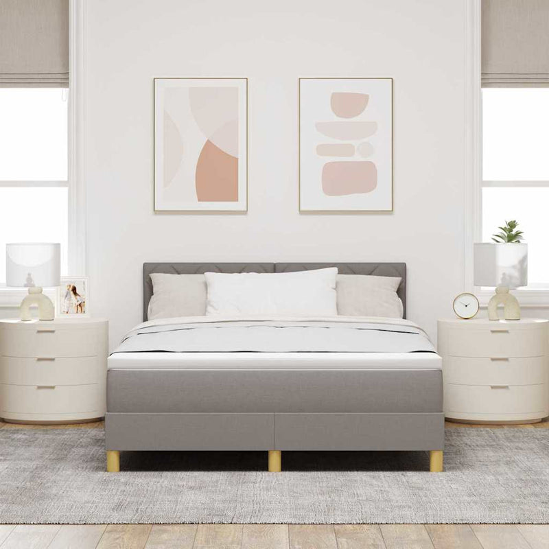 vidaXL Boxspring ágy matraccal matracmal Tópszínű 140 x 190 cm szövet