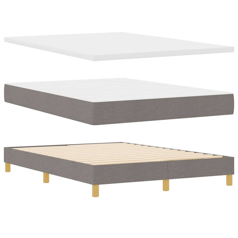 vidaXL Boxspring ágy matraccal matracmal Tópszínű 140 x 190 cm szövet