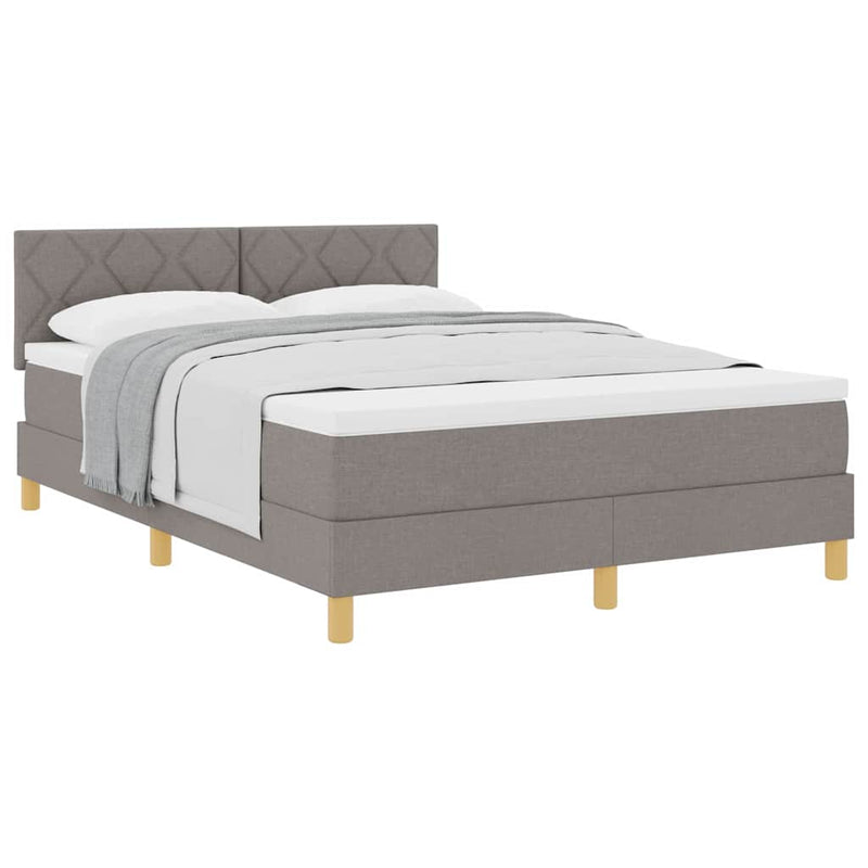 vidaXL Boxspring ágy matraccal matracmal Tópszínű 140 x 190 cm szövet