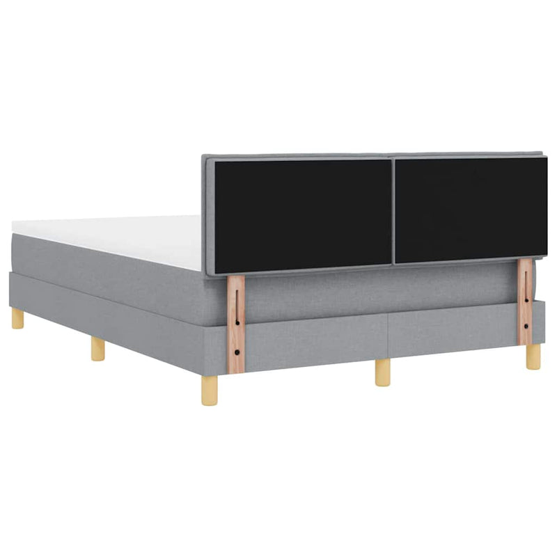 vidaXL Boxspring ágy matraccal Világosszürke 140 x 200 cm szövet