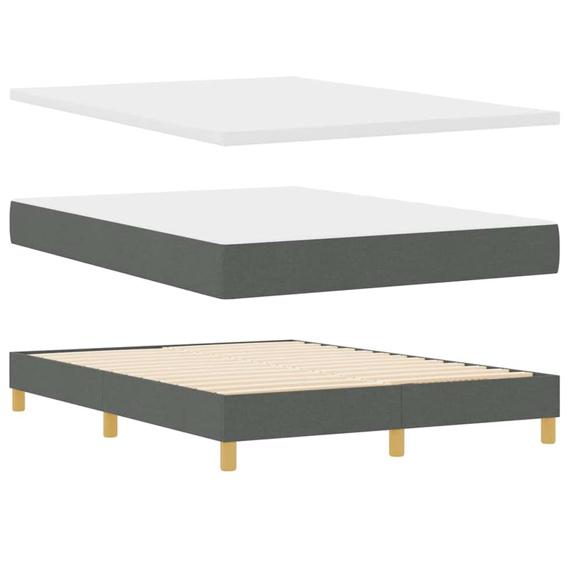 vidaXL Boxspring ágy matraccal Sötétszürke 140 x 200 cm szövet