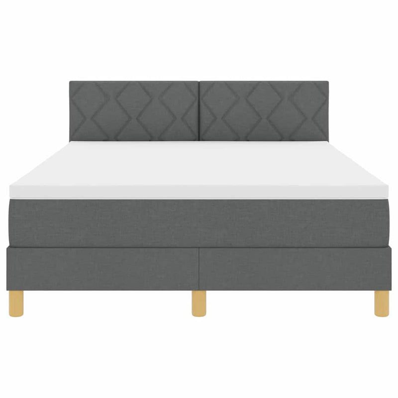 vidaXL Boxspring ágy matraccal Sötétszürke 140 x 200 cm szövet