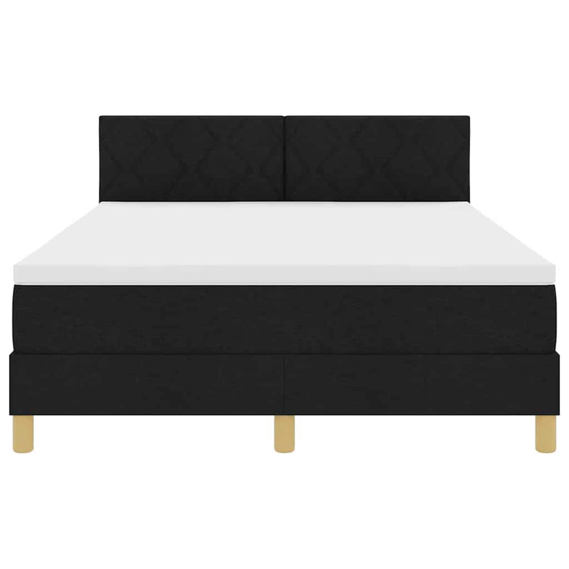 vidaXL Boxspring ágy matraccal matracmal Fekete 140 x 200 cm szövet