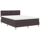 vidaXL Boxspring ágy matraccal sötétbarna 140 x 200 cm szövet