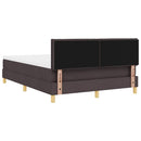 vidaXL Boxrugós ágy párnával Sötét Barna 140 x 200 cm szövet