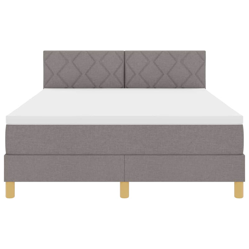 vidaXL Boxspring ágy matraccal matracmal Tópszínű 140 x 200 cm szövet