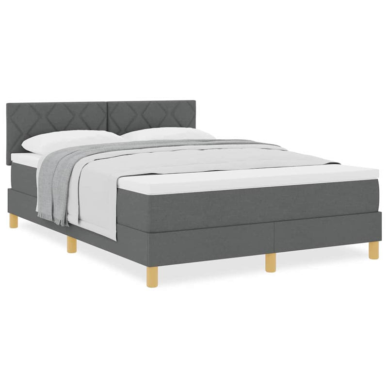 vidaXL Boxspring ágy matraccal Sötétszürke 160 x 200 cm szövet