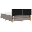 vidaXL Boxrugós ágy párnával fejtámlával Tópszínű 160 x 200 cm szövet