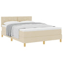 vidaXL Boxrugós ágy párnával fejtámlával Krém 160 x 200 cm szövet