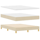 vidaXL Boxrugós ágy párnával fejtámlával Krém 160 x 200 cm szövet