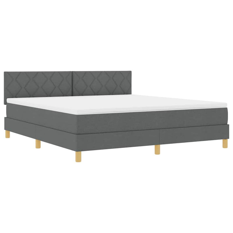 vidaXL Boxspring ágy matraccal Sötétszürke 180 x 200 cm szövet