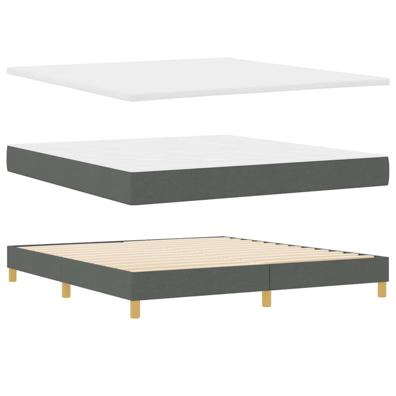 vidaXL Boxspring ágy matraccal Sötétszürke 180 x 200 cm szövet