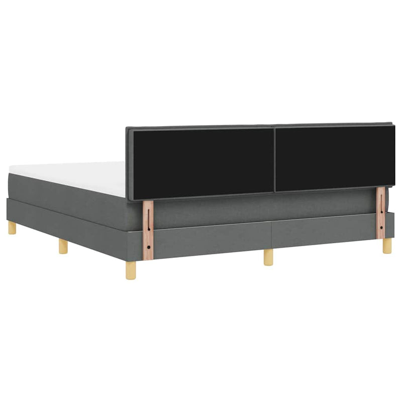 vidaXL Boxspring ágy matraccal Sötétszürke 180 x 200 cm szövet