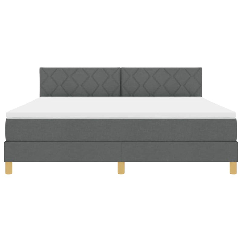 vidaXL Boxspring ágy matraccal Sötétszürke 180 x 200 cm szövet