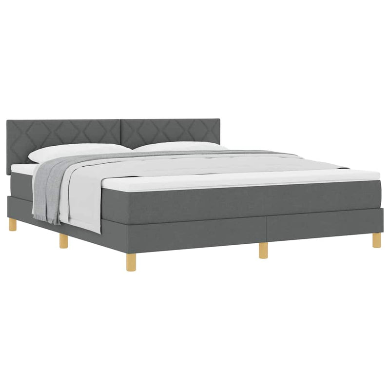 vidaXL Boxspring ágy matraccal Sötétszürke 180 x 200 cm szövet