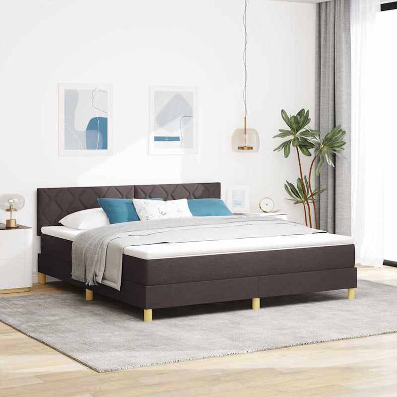 vidaXL Boxspring ágy matraccal Sötét Barna 180 x 200 cm szövet