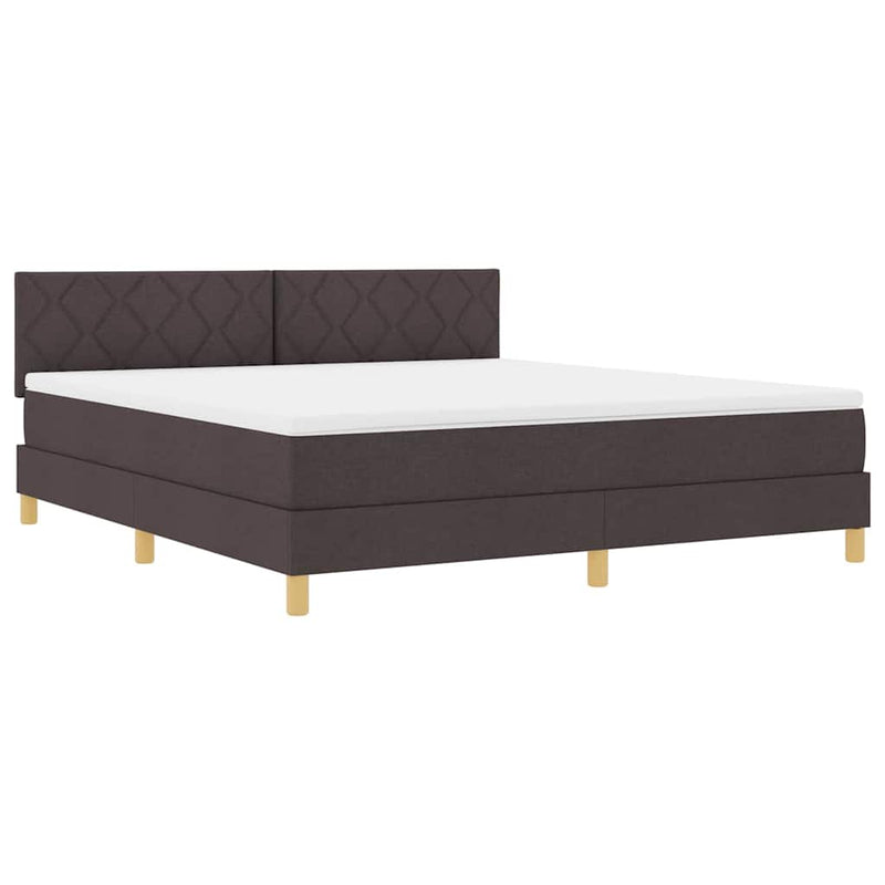 vidaXL Boxspring ágy matraccal Sötét Barna 180 x 200 cm szövet